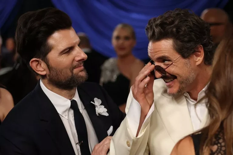 Severance star Adam Scott makes six-word remark to Pedro Pascal during red carpet run in