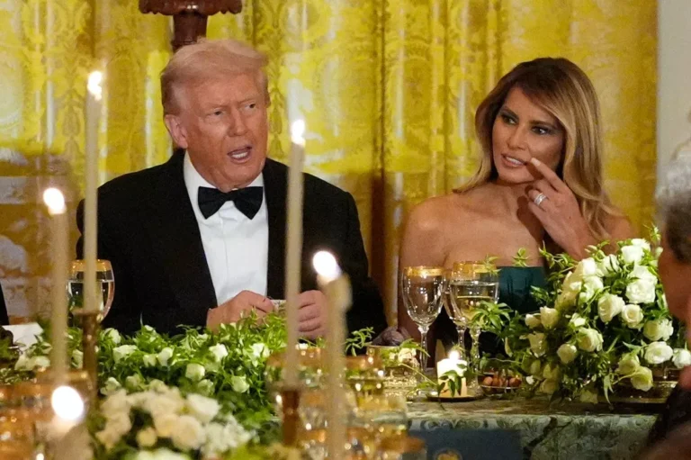 Trump’s concerned eight-word question to Melania at glitzy dinner with Ronaldo.