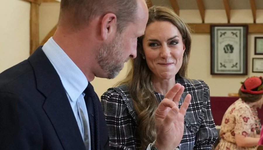 Prince William and Kate Middleton 'flirty' chat caught on camera
