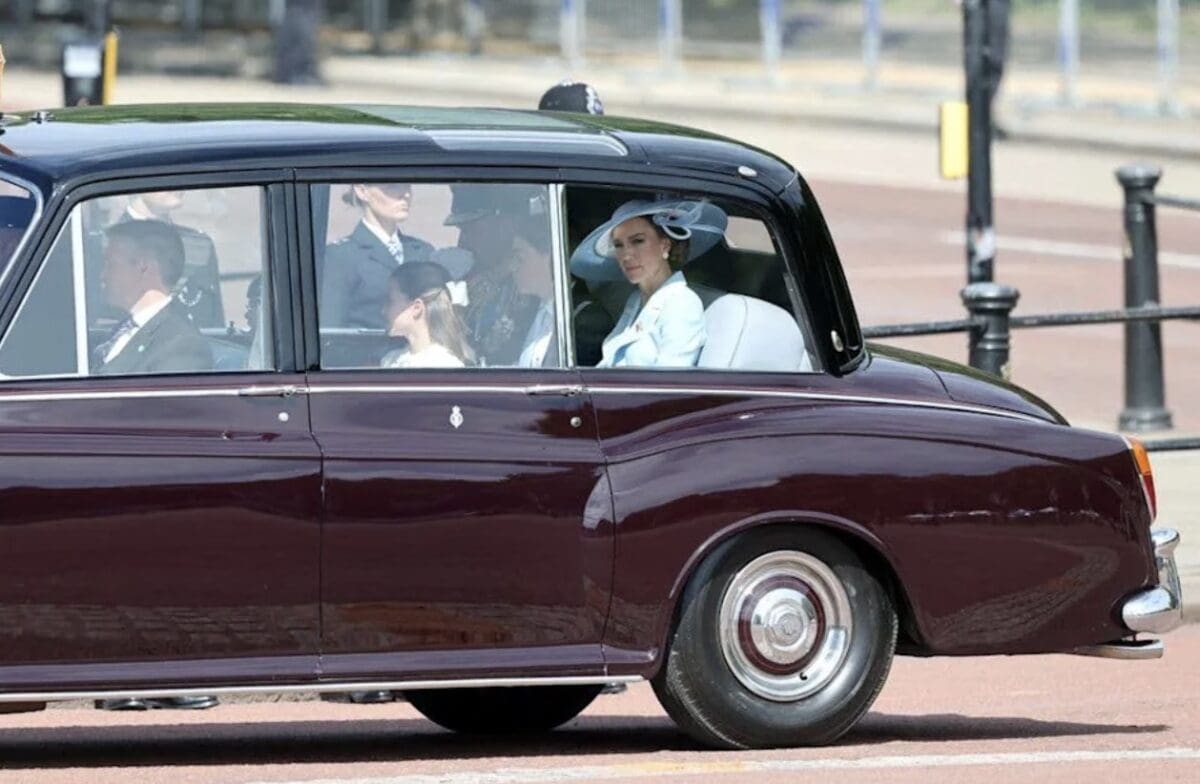 Kate in car for Trooping the Colour