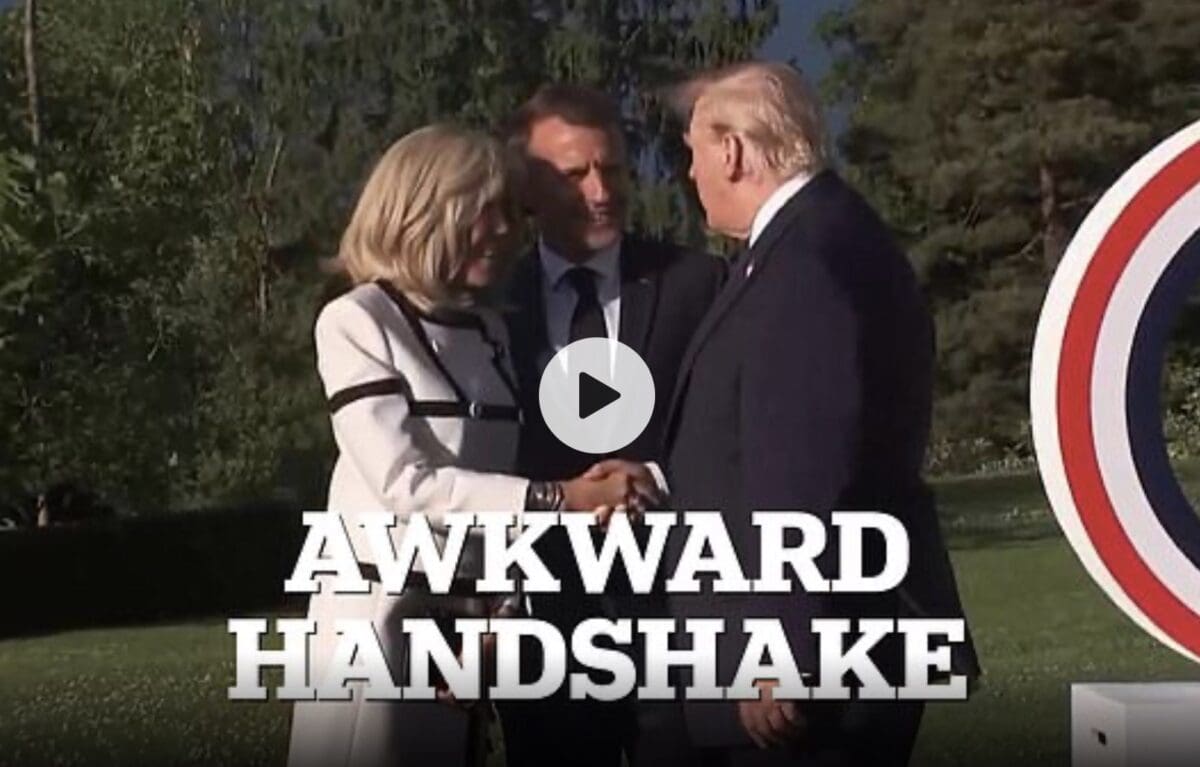 The Macrons and Donald Trump