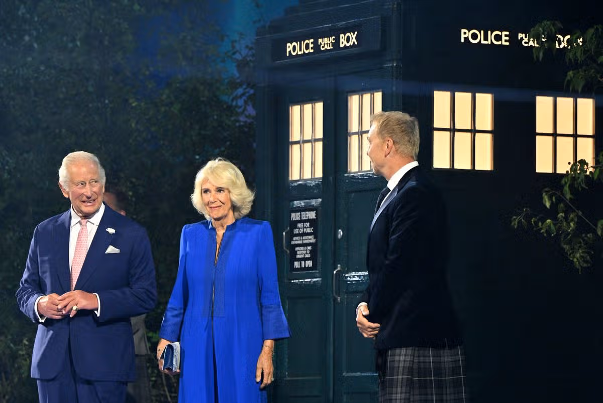King Charles, Queen Camilla, and Sir Chris Hoy