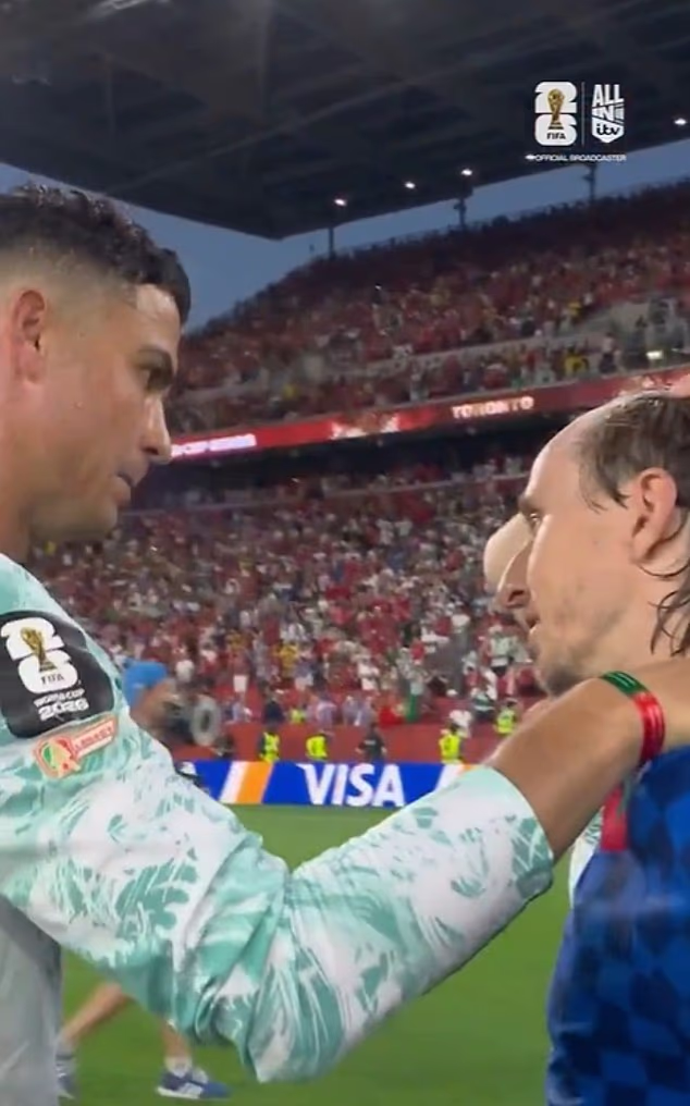 Lip-reading expert reveals what Cristiano Ronaldo said to devastated old friend Luka Modric, 40, after controversial World Cup exit – with Croatia star expected to retire
