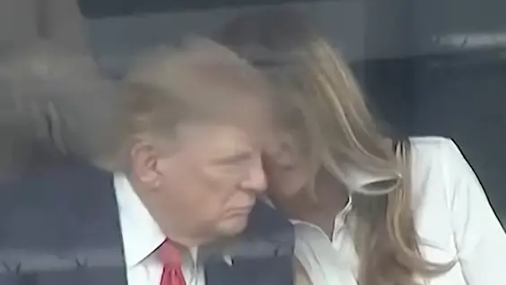Donald and Melania’s brisk exchange of words during The Freedom 250 IndyCar race