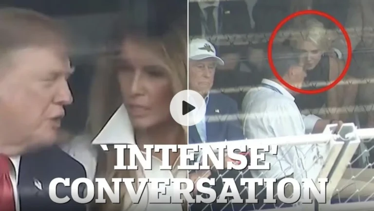 EXCLUSIVE: What Trump and Melania appeared to whisper during ‘intense’ VIP suite exchange… as Natalie Harp stood just behind them
